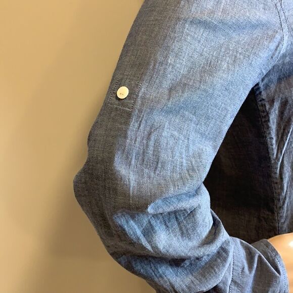 ❤️Last Chance J. Crew denim chambray half button tunic top size XL - Picture 4 of 10